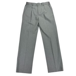 Tommy Hilfiger Mens TH Flex Dean Modern Fit Pleated Solid Dress Pants Gray 31x32